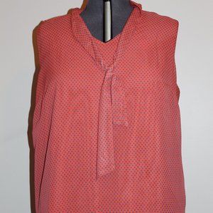 Salmon with blue dots and tie neck